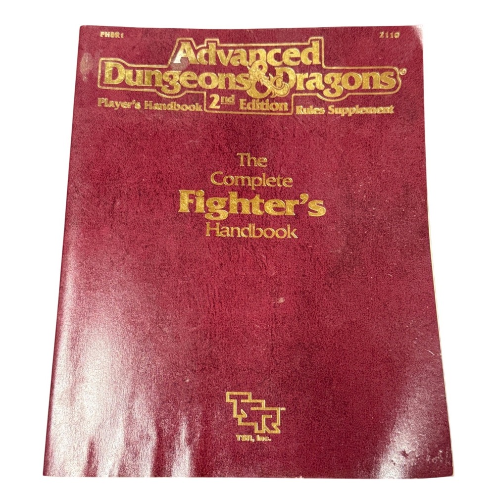 AD&D 2nd Edition The Complete Fighter's Handbook TSR 2110 1989 Supplement
